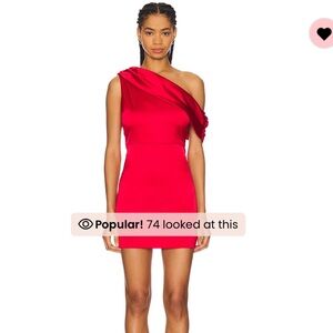 REVOVE Line & Dot Red dress
